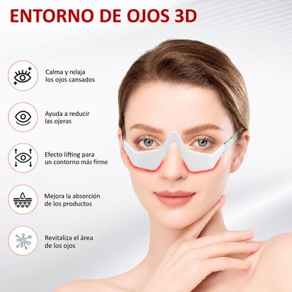 Gafas de terapia con luz roja para ojos, dispositivo contra ojeras y bolsas.