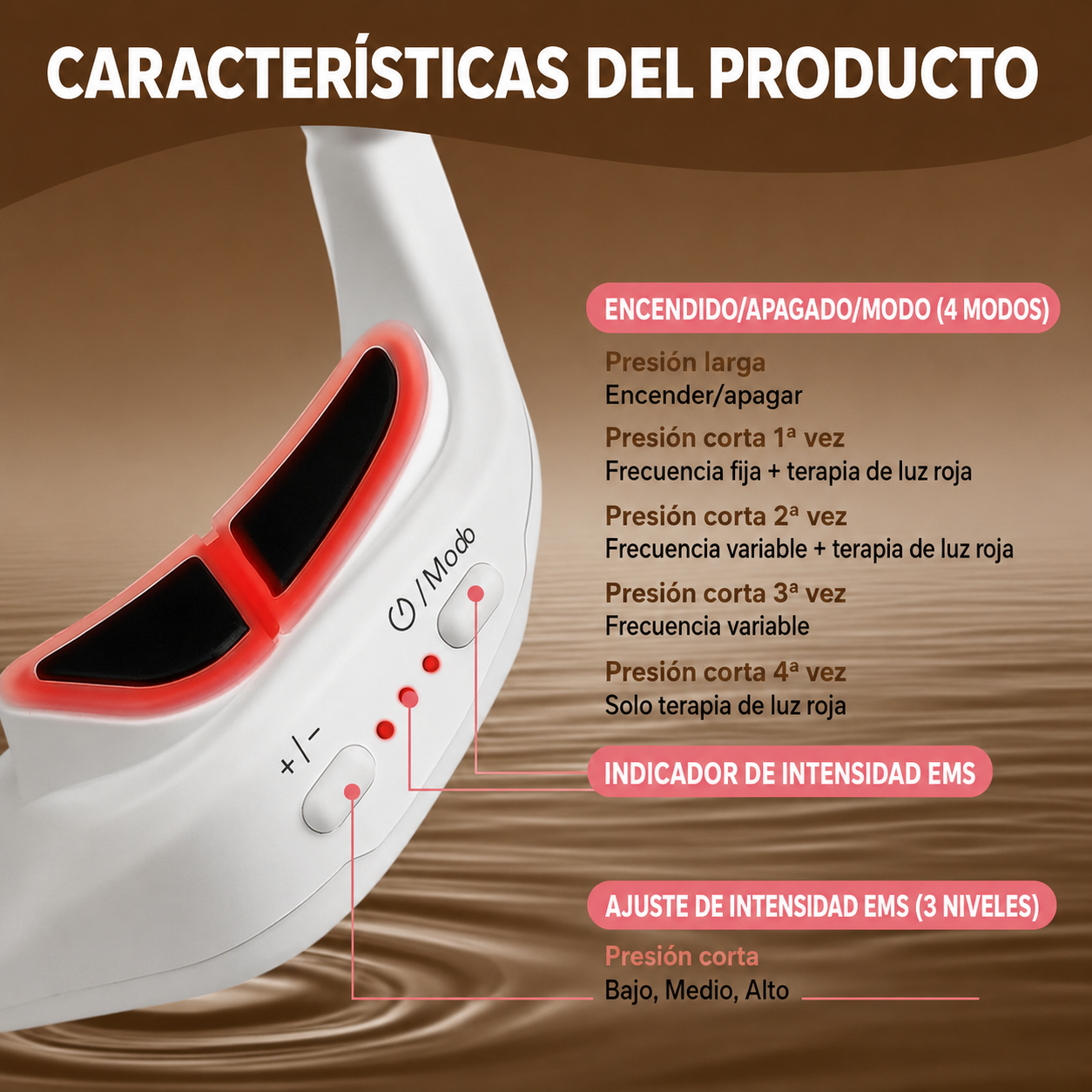 Gafas de terapia con luz roja para ojos, dispositivo contra ojeras y bolsas.